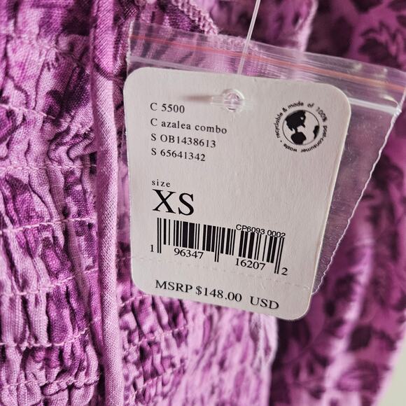 NWT Free People Smock It To Me Mini Dress Sz XS Azalea Combo - Picture 10 of 14